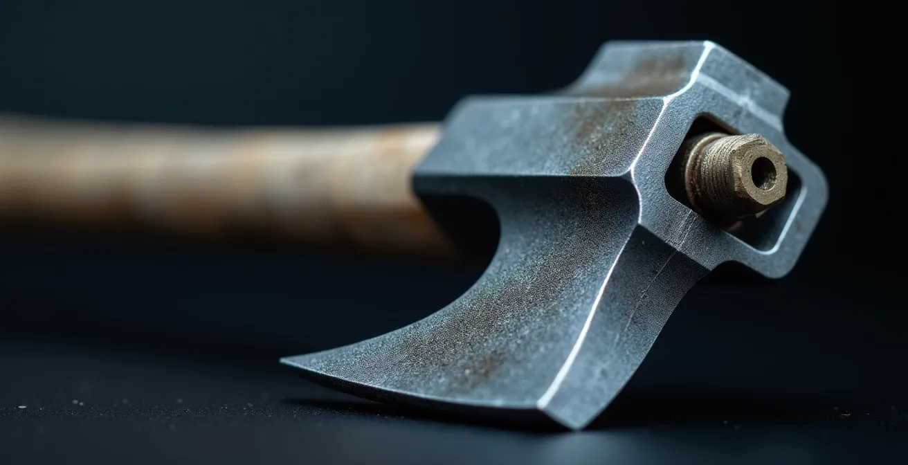 Détail macro d'une serrure haute sécurité avec mécanisme complexe